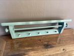 Brocante sleets Frans regaal olijfgroen - vijf haken/knoppen, Ophalen