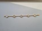 Klavertjes armband in Parelmoer (Crème/ wit), Ophalen of Verzenden, Nieuw, Wit, Staal