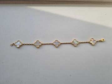 Klavertjes armband in Parelmoer (Crème/ wit) beschikbaar voor biedingen