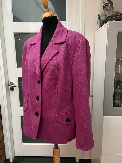Jobis Stretch Wollen colbertje manteltje maat 48 violet, Kleding | Dames, Jasjes, Kostuums en Pakken, Zo goed als nieuw, Jasje
