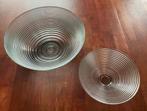 2 ribbel schalen van glas, Ophalen of Verzenden, Gebruikt, Rond, Glas