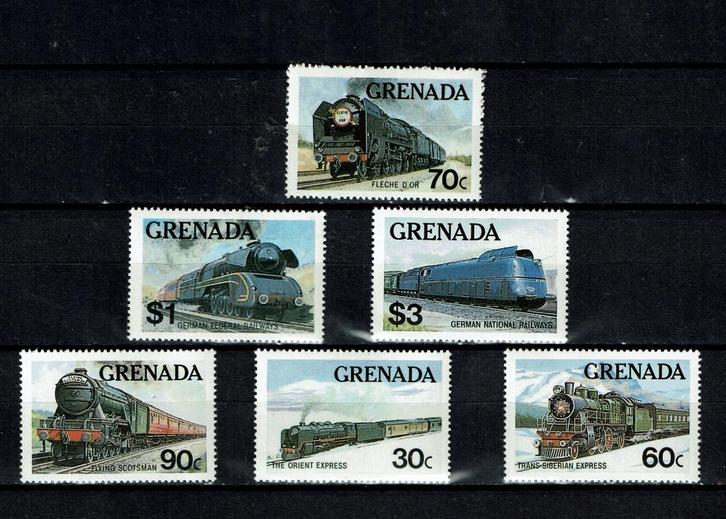 grenada 1982 pf serie treinen spoorwegen trains railroad, Postzegels en Munten, Postzegels | Thematische zegels, Postfris, Treinen