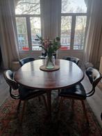 Ovale, uitschuifbare houten tafel - Gratis!, Huis en Inrichting, Tafels | Eettafels, Ophalen, Gebruikt, 100 tot 150 cm, 200 cm of meer