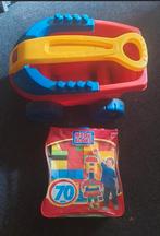 2 zakken bouwblokken met kunstof bolderkar,, Ophalen of Verzenden, Zo goed als nieuw