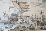 Navy engraving framed St Malo, Antiek en Kunst, Kunst | Etsen en Gravures, Ophalen of Verzenden