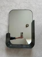 Zwarte spiegel van staal, Huis en Inrichting, Woonaccessoires | Spiegels, Minder dan 100 cm, Minder dan 50 cm, Rechthoekig, Zo goed als nieuw