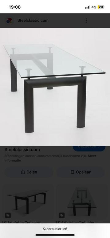 Glasplaat, glazen tafelblad 225 x 85 cm. Cassina LC6. beschikbaar voor biedingen
