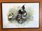Schilderij met vogels, Minder dan 50 cm, Gebruikt, Ophalen of Verzenden, Schilderij