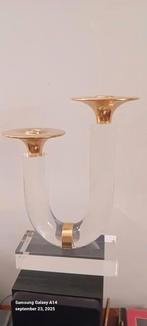 Vintage 70ties Lucite Kandelaar voor 2 Kaarsen, Antiek en Kunst, Ophalen