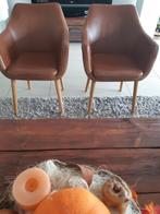 2 kuipstoelen Cognac, Huis en Inrichting, Stoelen, Ophalen, Zo goed als nieuw, Bruin