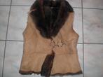 suede gilet/bodywarmer met bont, maat 40, Ophalen of Verzenden, Zo goed als nieuw, Maat 38/40 (M), Beige