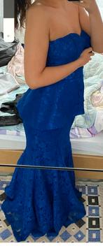 Strapless jurk, Maat 38/40 (M), Galajurk, Blauw, Ophalen of Verzenden