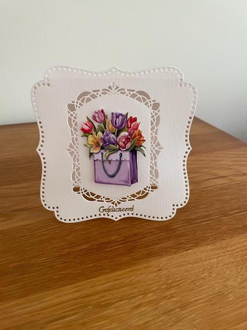 Kaartje gefeliciteerd (58), Hobby en Vrije tijd, Kaarten | Zelfgemaakt, Nieuw, Overige thema's, Ophalen of Verzenden