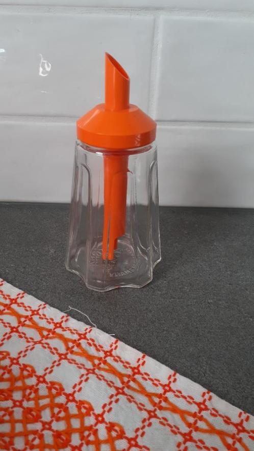 Vintage Stoha glazen Suikerstrooier oranje strooideksel, Huis en Inrichting, Keuken | Keukenbenodigdheden, Zo goed als nieuw, Ophalen of Verzenden