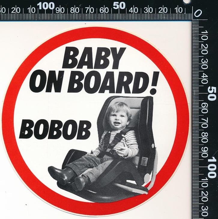 Sticker: Bobob - Baby on board, Verzamelen, Stickers, Zo goed als nieuw, Auto of Motor, Ophalen of Verzenden