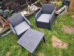 Tuinset van wicker voor 2 personen, Tuin en Terras, 2 zitplaatsen, Gebruikt, Bijzettafel, Ophalen of Verzenden