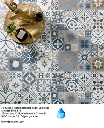 Portugeese Waterbestendig Laminaat Melazzo Bleu 12mm dik beschikbaar voor biedingen