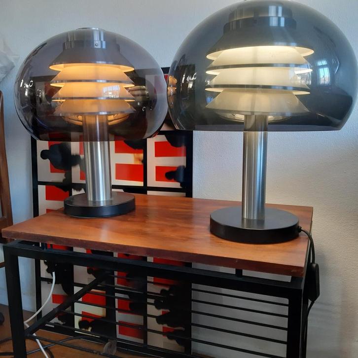 2x vintage Zweeds design Hans-Agne Jakobssen tafellampen, Huis en Inrichting, Lampen | Tafellampen, Gebruikt, Minder dan 50 cm