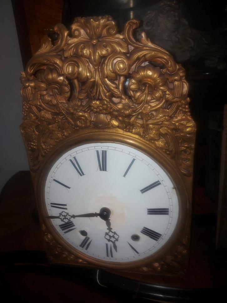 Antieke vergulde klok, Antiek en Kunst, Antiek | Klokken, Ophalen of Verzenden