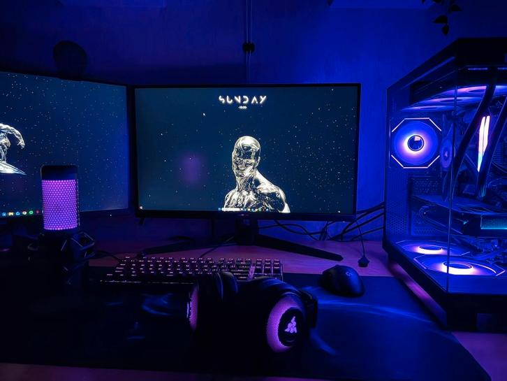 Complete Gaming/Streaming Setup PC, Computers en Software, Desktop Pc's, Nieuw, 4 Ghz of meer, SSD, 32 GB, Met videokaart, Met monitor