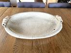 Brocante grote ovalen schaal OPHALEN chcs beige aardewerk, Huis en Inrichting, Ophalen, Schaal, Zo goed als nieuw, Ovaal