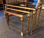 Mooie Hollywood regency miniset of 3 delige bijzet tafel set, Antiek en Kunst, Antiek | Meubels | Tafels, Ophalen