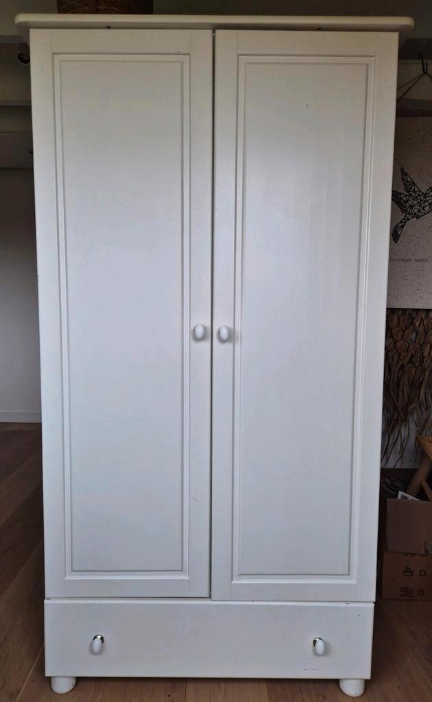 Linnenkast wit met 4x legplank en brede lade, Huis en Inrichting, Kasten | Kledingkasten, Gebruikt, 150 tot 200 cm, 50 tot 100 cm