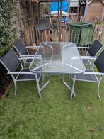 Aluminium tuinset Bois Le Duc collection, Tuin en Terras, Ophalen, 4 zitplaatsen, Aluminium, Zo goed als nieuw