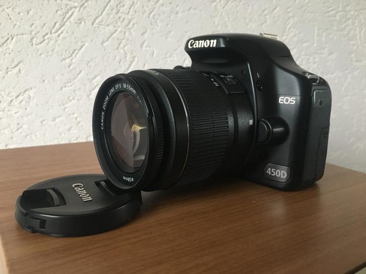 Canon EOS 450d met de Canon 18-55mm lens, Audio, Tv en Foto, Fotocamera's Digitaal, Zo goed als nieuw, Spiegelreflex, Canon, Geen optische zoom