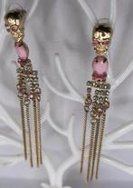 GOUDKLEURIGE SKELETTEN OORBELLEN NIEUW, Overige materialen, Nieuw, Ophalen of Verzenden, Roze