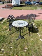 Franse bistro tuinset gietijzeren, Tuin en Terras, Tuinsets en Loungesets, Ophalen, Zo goed als nieuw, Overige materialen, 2 zitplaatsen