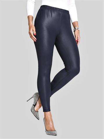 Blauwe Leatherlook legging maat S/M en M/L (126)  beschikbaar voor biedingen