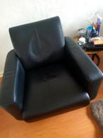 2 mooie zwart lederen draai fauteuils met chrome voet, Ophalen, Minder dan 75 cm, Leer, Zo goed als nieuw