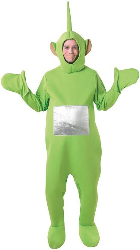 Carnaval Teletubbiepak groen (Dipsy), Kinderen en Baby's, Carnavalskleding en Verkleedspullen, Zo goed als nieuw, Jongen of Meisje