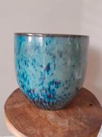 blauw tinten Bloempot Aardewerk, Rond, Zo goed als nieuw, Aardewerk, Tuin