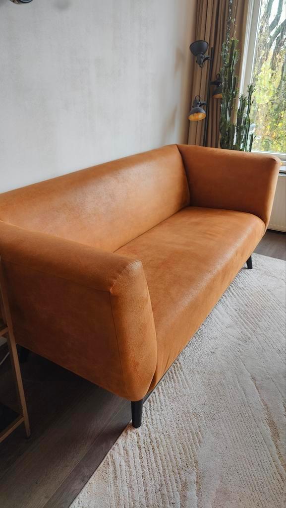 Leren bank cognac Zitmaxx, Huis en Inrichting, Banken | Bankstellen, Zo goed als nieuw, Rechte bank, 200 tot 250 cm, 75 tot 100 cm