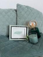 Groene Decoratie Set: Vaas, Schilderij, Kussens, Deken, Mat, Ophalen, Zo goed als nieuw