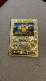 Een pokemon kaart van pikachu gouden kaart, Ophalen of Verzenden, Zo goed als nieuw