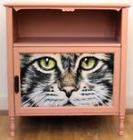 Een perzik roze kastje “Cat eyes”, kat, poes, ogen, Kast, 50 tot 70 cm, Ophalen of Verzenden, 90 tot 105 cm