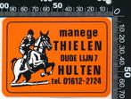 Sticker: Manege Thielen - Hulten (Vierkant), Verzamelen, Stickers, Ophalen of Verzenden, Zo goed als nieuw, Bedrijf of Vereniging