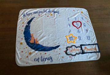 Mijlpaaldeken baby - 'Ik hou van jou tot de maan' beschikbaar voor biedingen