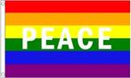 Peace & Pride Regenboog vlag (VREDESTEKEN, Diversen, Vlaggen en Wimpels, Nieuw, Verzenden