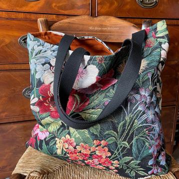 Engelse Tote bag shopper Gobelin flowers beschikbaar voor biedingen