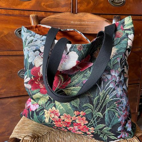 Engelse Tote bag shopper Gobelin flowers, Sieraden, Tassen en Uiterlijk, Tassen | Damestassen, Nieuw, Shopper, Overige kleuren