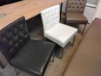 Eetbank en 3 eetstoelen, leer., Overige kleuren, Drie, Leer, Ophalen of Verzenden