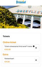 Kaartjes voor Drievliet en Hellendoorn, Tickets en Kaartjes, Eén persoon, Ticket of Toegangskaart