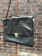 Leren Schoudertas/Aktetas (merk La Donna), Overige merken, Gebruikt, Zwart, Ophalen of Verzenden