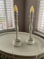 2 leuke brocante lampen standaards, Huis en Inrichting, Lampen | Tafellampen, Ophalen, Zo goed als nieuw, Minder dan 50 cm