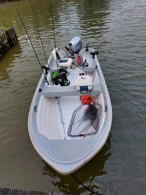 morebas 13ft visboot incl 10pk honda, trailer en deeper, Watersport en Boten, Vis- en Consoleboten, Gebruikt, Tot 10 pk, 3 tot 6 meter