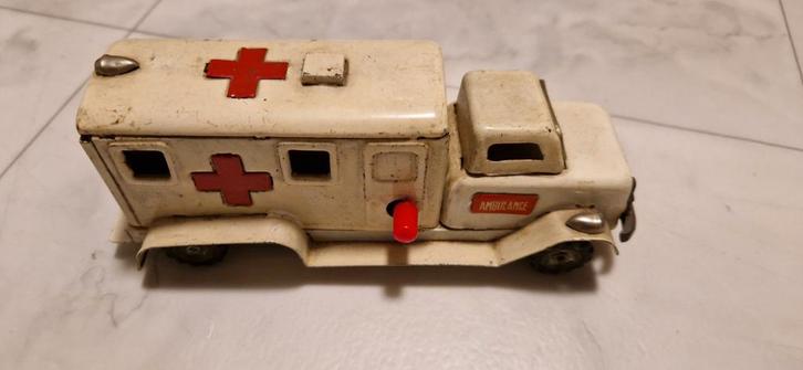 Vintage blikken ambulance Japan jaren ’50 – opwindspeelgoed, Verzamelen, Speelgoed, Gebruikt, Ophalen of Verzenden
